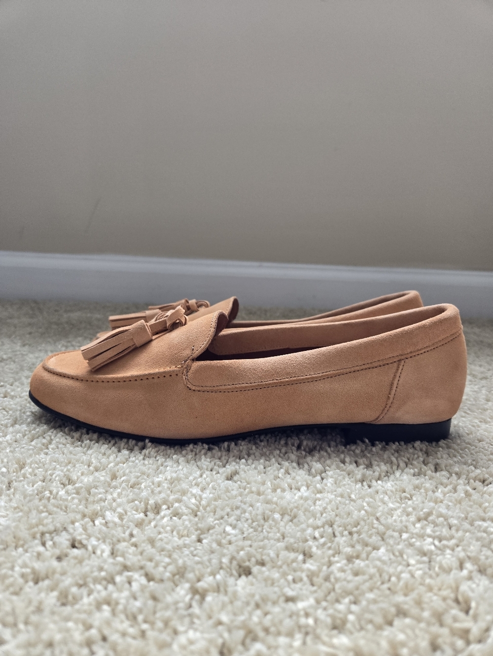 Helene Rouge Tassel Loafers Womens EU 38 Camel Suede